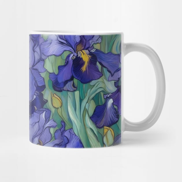 Purple irises pattern after Vincent van Gogh by craftydesigns